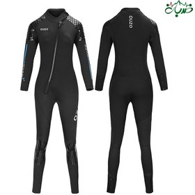 تصویر (وتسوت) لباس غواصی و ورزش های آبی ۳ میل زیپ از جلو برند OUZO زنانه تمام تنه Neoprene wetsuit OUZO