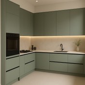 تصویر کابینت مدرن آنتی فینگر رنگ سوپر مات سفید طوسی 