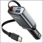 تصویر شارژر فندکی خودرو جویروم JR-CCL07 ظرفیت ۳۰ وات با کابل جمع شونده 