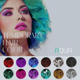 تصویر اسپری رنگ مو موقت پرفکت مدل TEMPORARY شماره 10 رنگ AQUA حجم 150 میل پرفکت PERFECT TEMPORARY HAIR COLOR, NO.10, AQUA COLOR, 150 ML