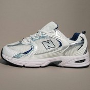 تصویر کتانی نیو بالانس مدل 530 رنگ سفید و سرمه ای 