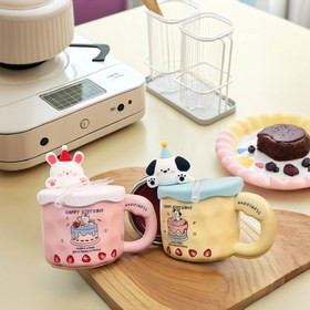 تصویر ماگ سرامیکی درب سلیکونی ماگ سرامیکی