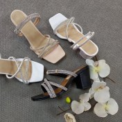 تصویر صندل مجلسی زنانه مدل الماس (بند نگینی) 