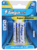 تصویر باتری قلمی گیگاسل Gigacell Premium Alkaline AA بسته 2 عددی Gigacell Premium Alkaline AA Battery Pack Of 2