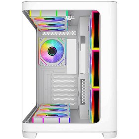 تصویر کیس کامپیوتر اوست GT AQ18 MW RGB Mid Tower سفید Awest GT AQ18 MW RGB Mid Tower White Computer Case