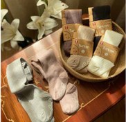 تصویر جوراب شلواری استپ دار نوزادی دخترانه 6-0 ماه طرح کبریتی turkan 