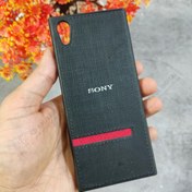تصویر گارد گوشی Sony Xperia XA1 ژله ای پشت پارچه ای لوگو سیلور 