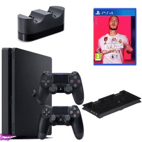 تصویر مجموعه کنسول بازی سونی (Sony) مدل Playstation 4 Slim ریجن 2 کد CUH-2216B ظرفیت 1 ترابایت با هدست مونو 