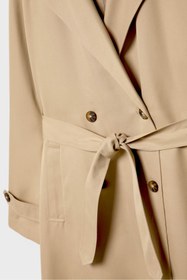 تصویر کت زنانه Stradivarius Flowy long trench coat 