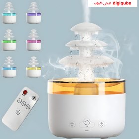 تصویر بخور و چراغ خواب بارانی سه طبقه Humidifier 3-Layer Rain Cloud Humidifier 