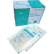 تصویر دستکش جراحی لاتکس بدون پودر سایز 8 استریل بسته 50 جفتی Sterile Latex Surgical Gloves