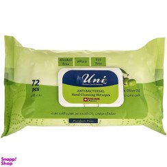 تصویر دستمال مرطوب یونی لد (Uni Led) مدل Antibacterial بسته 72 عددی 