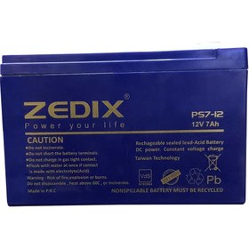 تصویر باتری دزدگیر ZEDIX با ظرفیت 7 آمپر 