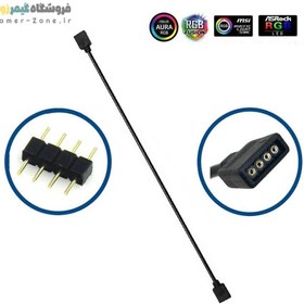 تصویر کابل افزایش طول 4 پین نورپردازی مادربورد RGBZONE 12V 4-Pin RGB Extension Cable 