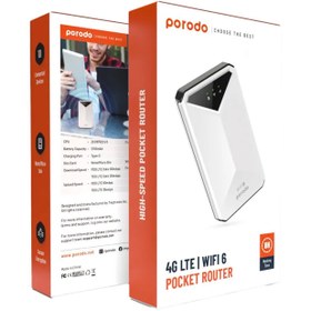 تصویر مودم جیبی 4G LTE پرودو مدل WiFi 6 PD-PT4GRWD Porodo PD-PT4GRWD portable WiFi 3G/4G Router CAT4 V2 without Display