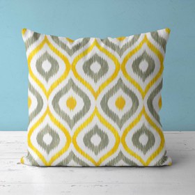 تصویر کوسن طوسی زرد 