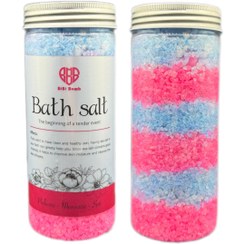 تصویر نمک پدیکور 900 گرمی بی بی بمب | نمک حمام |ضد عفونی کننده و آرامش بخش پاها - آبی صورتی bath salt