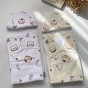 تصویر قنداق نوزاد چیکو مدل چسبی به همراه کلاه 