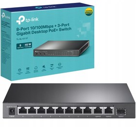 تصویر TPLINK TL-SL1311P 8-Port 10/100Mbps + 3-Port Gigabit Desktop Switch with 8-Port PoE 