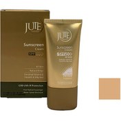 تصویر ضد آفتاب رنگی اس پی اف 50 انواع پوست ژوت بژ طبیعی ا Jute SPF50 Sunscreen Cream Jute SPF50 Sunscreen Cream