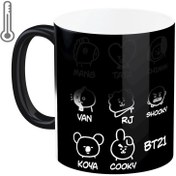 تصویر ماگ(قاشق و جعبه رایگان) حرارتی آبنبات رنگی BTS - BT21 کد MKSA0149 (قاشق و جعبه رایگان)