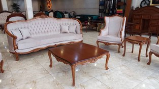 تصویر مبل کلاسیک راشل تمام چوب راش - فندقی 