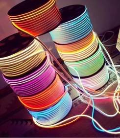 تصویر ریسه نئون فلکسی pvc زرد انبه ای12 ولت 6*12 - خرده و عمده pvc yellow Neon felaxibel