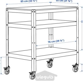 تصویر ترولی ایکیا مدل IKEA BROR رنگ خاکستری-سبز/تخته سه لایه کاج تحویل 29 روزه IKEA BROR