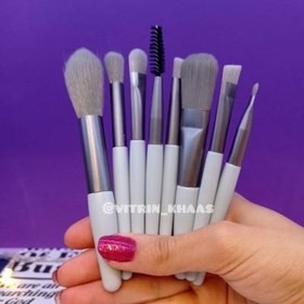 تصویر ست مینی براش 8 تایی به همراه کیف شفاف Makeup Mini Brushes Set 8Pcs