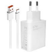 تصویر شارژر شیائومی 67 وات دو پین با کابل اصل 