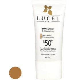 تصویر کرم ضد آفتاب کرم پودری آبرسان پوست خشک لوسل (Lucel) رنگ مدیوم SPF50 حجم 50 میلی لیتر Lucel Sunscreen moisturizing powder cream for dry skin Color beige SPF50 volume 50 ml