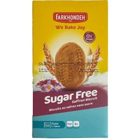 تصویر بیسکویت زعفرانی بدون قند 195 گرم فرخنده 
