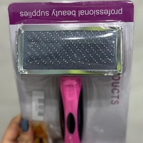 تصویر برس فلزی ریز با دسته ی پلاستیکی 