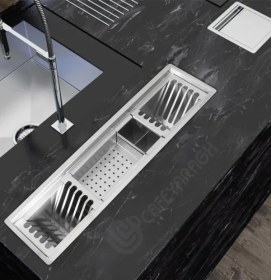 تصویر آبچکان توکار برازا استیل سایز ۸۰ سانت 