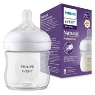 تصویر شیشه شیر نچرال 260میل 3قطره 1+ماه اونت Avent Natural milk bottle 3 drops in a box of 260 ml 1 + white moon Avent code: SCF903/01