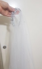 تصویر تور عروس تل دار ریسه دار 