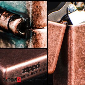 تصویر فندک اورجینال بنزینی زیپو مدل Zippo 301FB-ANTIQUE COPPER Zippo 301FB-ANTIQUE COPPER