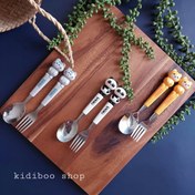 تصویر ست قاشق و چنگال بچه گانه فانتزی طرح حیوانات کد ۷۳۸ 