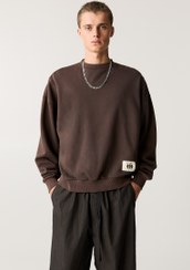 تصویر سویشرت با افکت تنفسی برند PullAndBear Soluk efektli sweatshirt