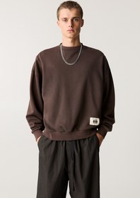 تصویر سویشرت با افکت تنفسی برند PullAndBear Soluk efektli sweatshirt