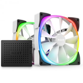 تصویر فن کیس NZXT Aer RGB 2 140mm Twin Starter Pack - Matte White 
