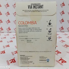 تصویر قهوه فوری استارباکس مدل کلمبیا 50 ساشه ایی 