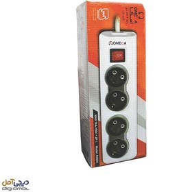 تصویر رابط برق چهار راهی امگا طول 5 متر ارت دار Omega R4000 Omega R4000 Power Strip Earthed 3 Port Connector