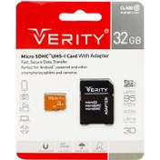 تصویر کارت حافظه microSDHC وریتی مدل Ultra-U106 کلاس 10 ظرفیت 32 گیگابایت ا Verity U106 Class 10 U1 95MB/s 32GB micro SDHC UHS-1 memory card Verity U106 Class 10 U1 95MB/s 32GB micro SDHC UHS-1 memory card
