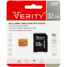 تصویر کارت حافظه microSDHC وریتی مدل Ultra-U106 کلاس 10 ظرفیت 32 گیگابایت ا Verity U106 Class 10 U1 95MB/s 32GB micro SDHC UHS-1 memory card Verity U106 Class 10 U1 95MB/s 32GB micro SDHC UHS-1 memory card