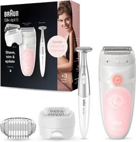 تصویر اپیلاتور سری 5 براون مدل 5820 Braun - Silk Epil Ses 5820 Epilator + 3 Extras Incl