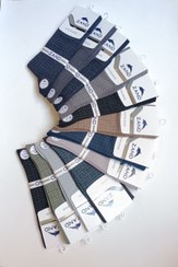 تصویر جوراب مردانه نخ پنبه‌ای ساق‌دار برند زند | زمینه طرح دار 12عددی Zand Socks