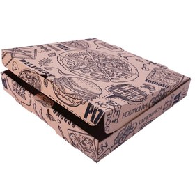 تصویر جعبه پیتزا ایفلوت سایز 24 چاپدار دو رنگ بسته 100 عددی 