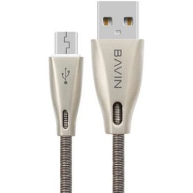 تصویر کابل شارژ و انتقال داده فلزی میکرو یو اس بی باوین Bavin CB-070 Micro USB Cable 1m 