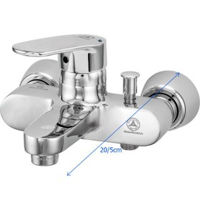 تصویر شیر حمام مروارید کروم قهرمان Morvarid Chrome Bath